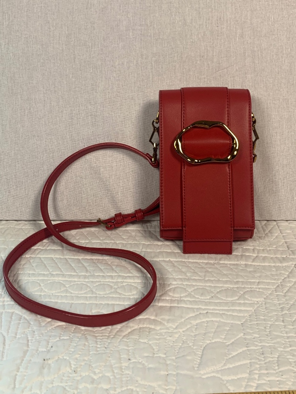 Red leather Charles & Keith handbag NWT